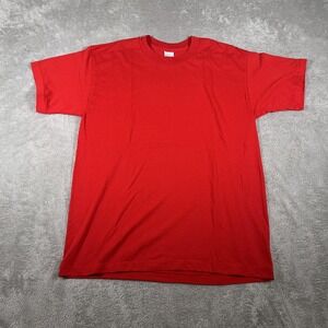 VINTAGE Duke T-Shirts Shirt Mens Large Red Blank 50/50 Made USA Tee T-Shirt 90s